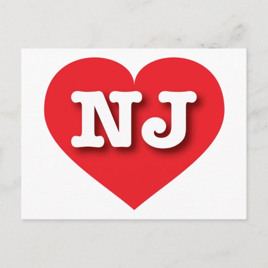 New Jersey Red Heart - Ik hou van NJ Briefkaart (Voorkant)