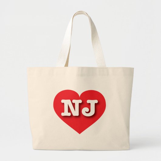 New Jersey Red Heart - Ik hou van NJ Grote Tote Bag (Voorkant)