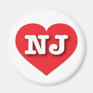 New Jersey Red Heart - Ik hou van NJ Magneet