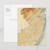 New Jersey Relief Map Briefkaart (Voorkant / Achterkant)