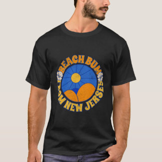 New Jersey Retro Beach Bum Sun Surf Zand Boardwalk T-shirt