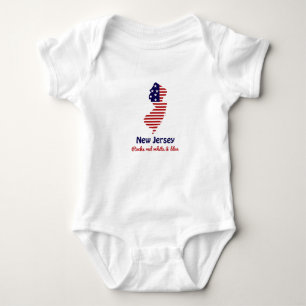 New Jersey Rocks Rode Wit & Blauw Baby Kruiphemd Romper