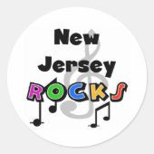New Jersey Rocks Ronde Sticker (Voorkant)