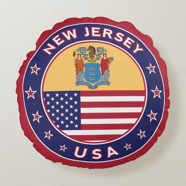 New Jersey Rond Kussen (Voorkant)