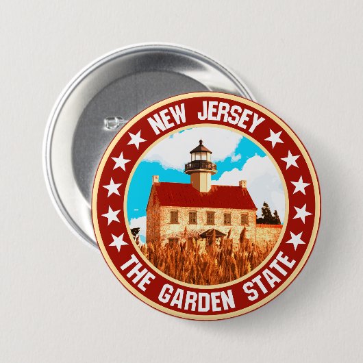 New Jersey Ronde Button 7,6 Cm (Voorkant /achterkant)
