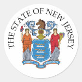New Jersey Ronde Sticker (Voorkant)