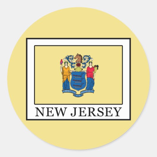 New Jersey Ronde Sticker (Voorkant)