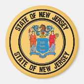 New Jersey Round Emblem Magneet (Voorkant)