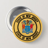 New Jersey Round Emblem Ronde Button 7,6 Cm (Voorkant /achterkant)