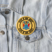 New Jersey Round Emblem Ronde Button 7,6 Cm (In situ)