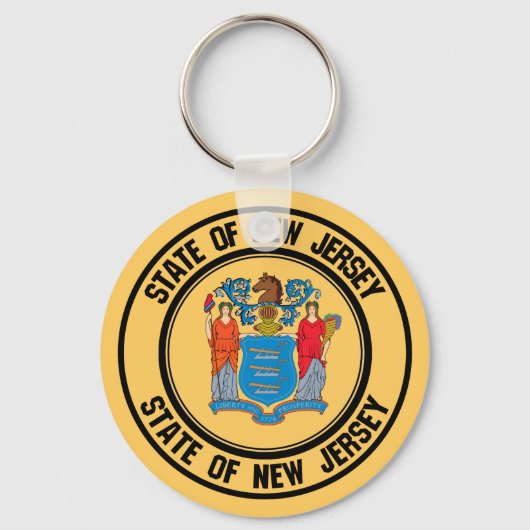 New Jersey Round Emblem Sleutelhanger (Voorkant)