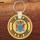 New Jersey Round Emblem Sleutelhanger (Voorkant)