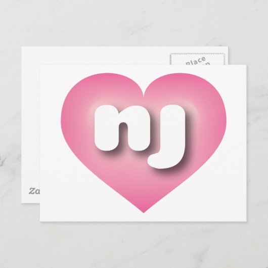 New Jersey roze fade hart - Ik hou van nj Briefkaart (Voorkant / Achterkant)