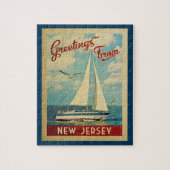 New Jersey Sailboot Vintage Travel Legpuzzel (Verticaal)