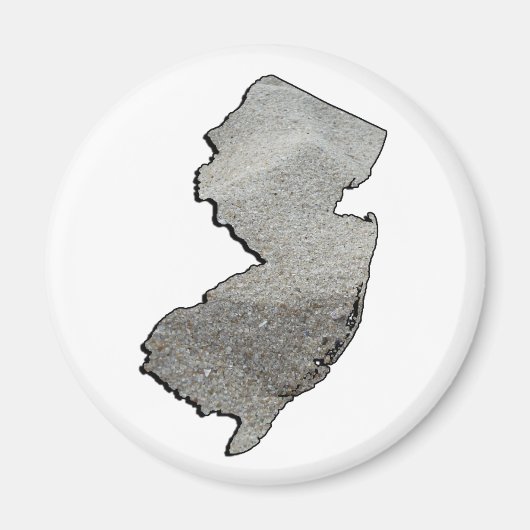 New Jersey Sandy State Outline Magneet (Voorkant)