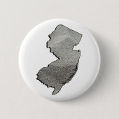 New Jersey Sandy State Outline Ronde Button 5,7 Cm (Voorkant)