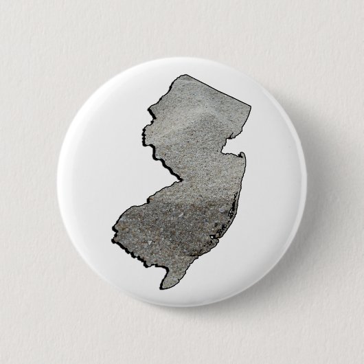 New Jersey Sandy State Outline Ronde Button 5,7 Cm (Voorkant)