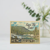 New Jersey Save the Date Mountains River Snow Aankondigingskaart (Staand voorkant)