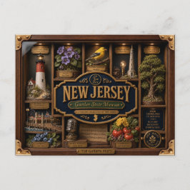 New Jersey-schaduwdoos 3D figuur staat Briefkaart