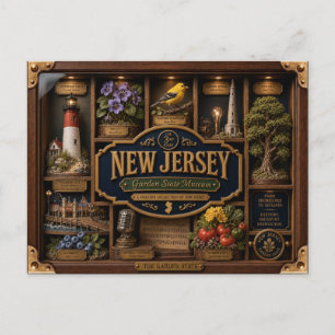 New Jersey-schaduwdoos 3D figuur staat Briefkaart