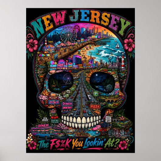 New Jersey Schedel Art Print | State of Mind (Voorkant)
