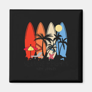 New Jersey Seaside Heights Retro Surfplank Vintage Magneet