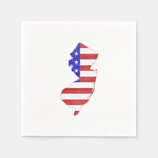 New Jersey Shaped American Flag Patriotic Party Servetten (Voorkant)