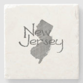 New Jersey Shaped Gray  Gray Chalkboard Stenen Onderzetter (Voorkant)