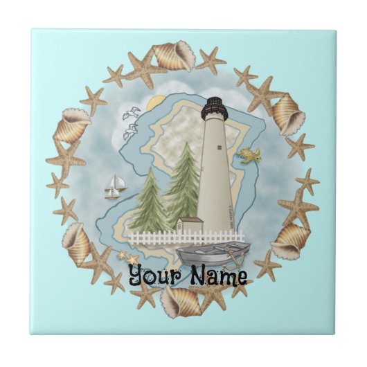 New Jersey Shells Lighthouse Tegel Tegeltje (Voorkant)