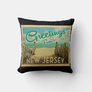 New Jersey Shore Beach Vintage Travel Kussen