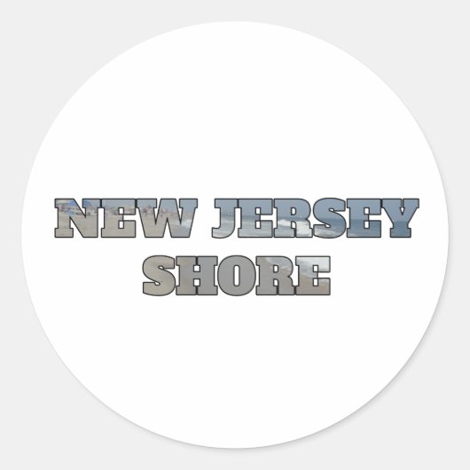 New Jersey Shore Ronde Sticker (Voorkant)