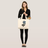 New Jersey Shore State Outline Grote Tote Bag (Voorkant (model))