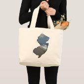 New Jersey Shore State Outline Grote Tote Bag (Voorkant (product))