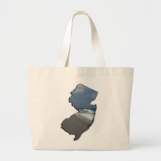 New Jersey Shore State Outline Grote Tote Bag (Voorkant)