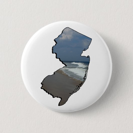 New Jersey Shore State Outline Ronde Button 5,7 Cm (Voorkant)