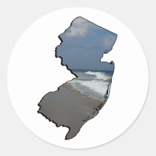 New Jersey Shore State Outline Ronde Sticker