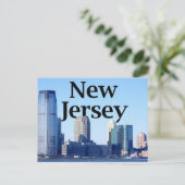 New Jersey Skyline met New Jersey in de Sky Briefkaart (Staand voorkant)