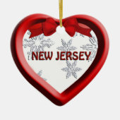 New Jersey Snowflake Heart Kerstmis Ornament (Voorkant)