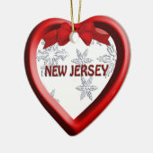 New Jersey Snowflake Heart Kerstmis Ornament (Links)