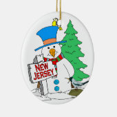New Jersey Snowman Keramisch Ornament (Rechts)