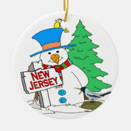 New Jersey Snowman Keramisch Ornament