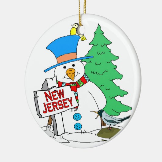 New Jersey Snowman Keramisch Ornament (Links)