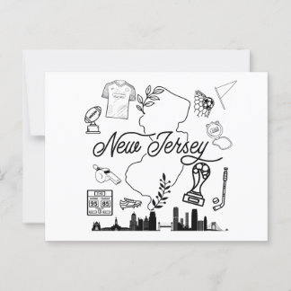 New Jersey Sports Icons Postcard. Briefkaart