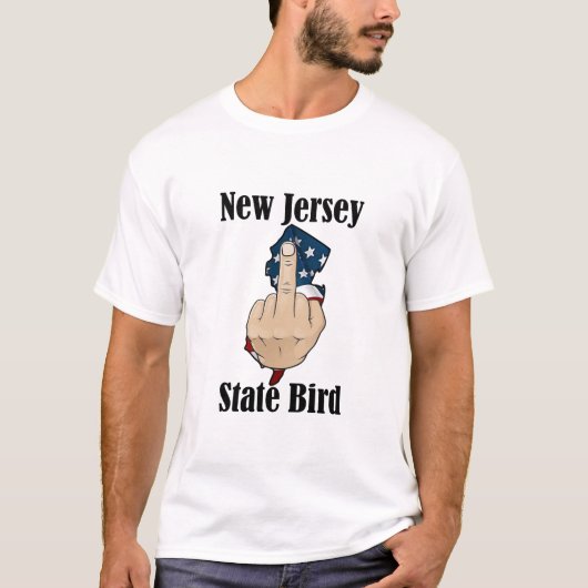 New Jersey staat vogel t-shirt middelvinger (Voorkant)