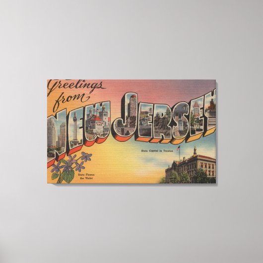 New Jersey (staatskapitaal/bloem) Canvas Afdruk (Voorkant)