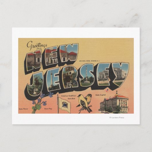 New Jersey (staatskapitaal/ventilator/vogel) Briefkaart (Voorkant)