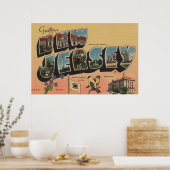 New Jersey (staatskapitaal/ventilator/vogel) Poster (Keuken)