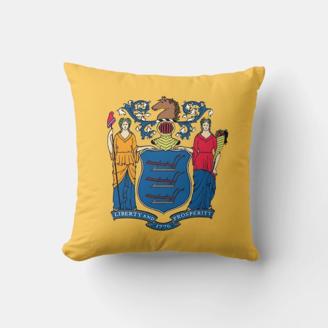New Jersey State Flag American MoJo Pillow Kussen (Voorkant)