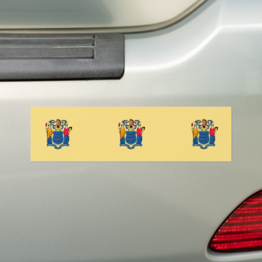 New Jersey State Flag Design Bumpersticker (Op auto)