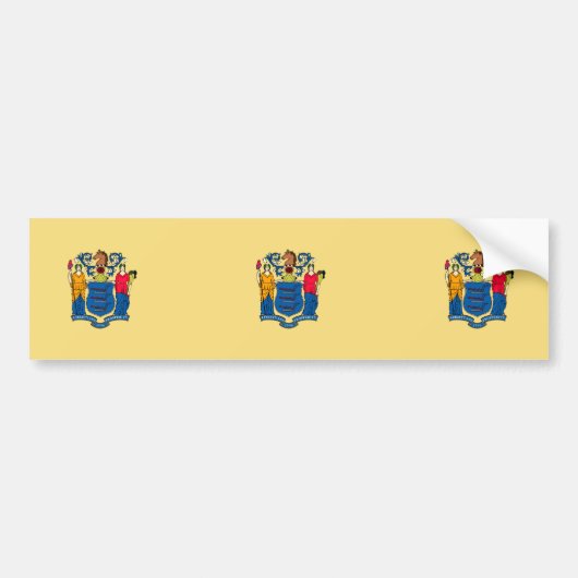 New Jersey State Flag Design Bumpersticker (Voorkant)